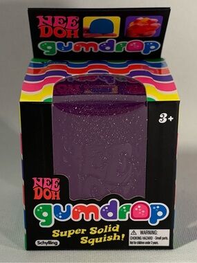 💜 [NEW] NEE DOH GUMDROP SUPER SOLID SQUISH! PURPLE VIRAL POPULAR FIDGET TOY 💜